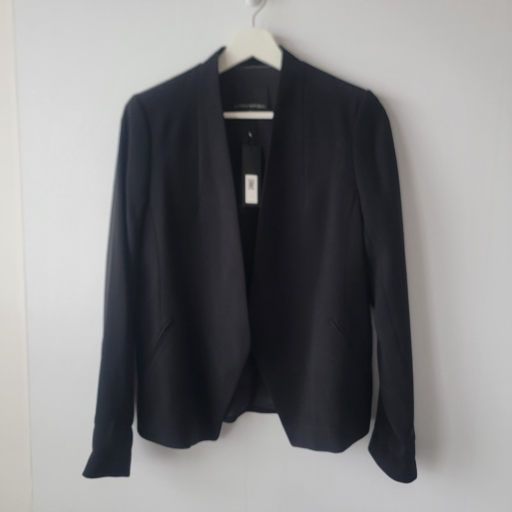 Banana Republic women's Collarless tailored open front blazer sz 4 long sleeve